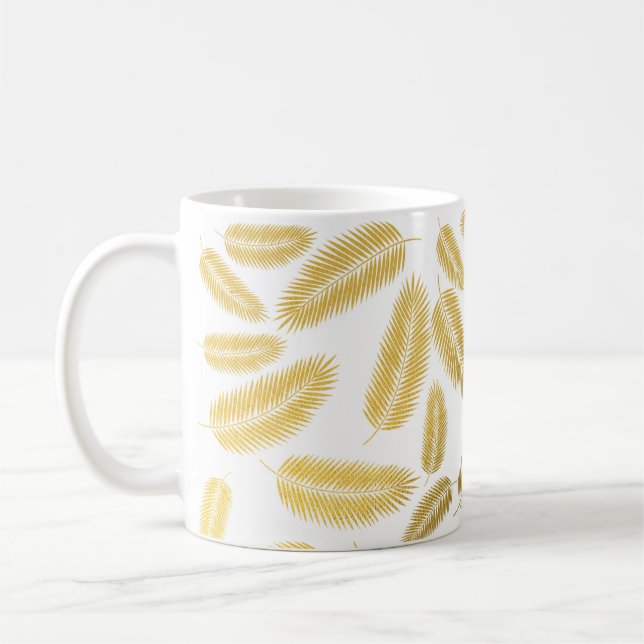 Mug Motif Feuille Faux Gold Palm (Gauche)