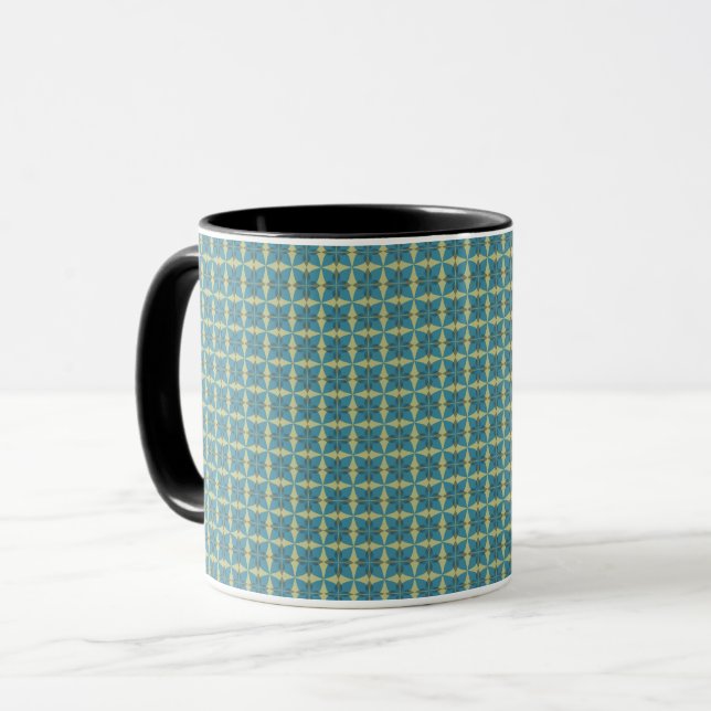 Mug Motif feuille simple en bleu (Devant gauche)