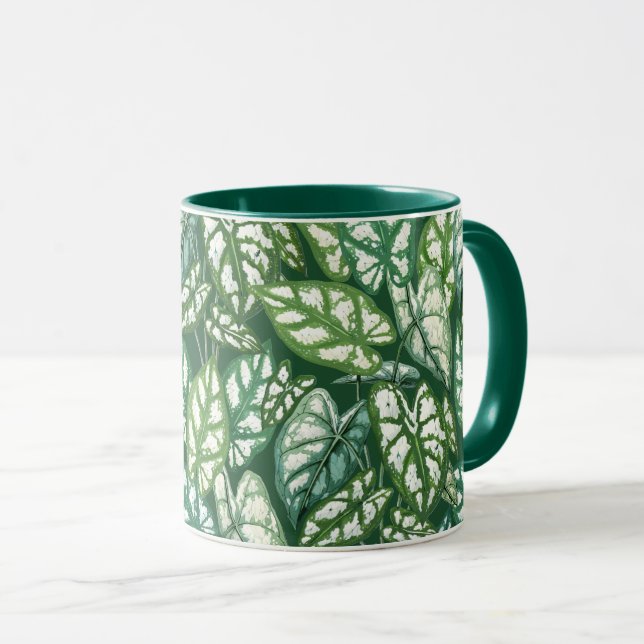 Mug Motif Feuille vert tropical (Devant droit)