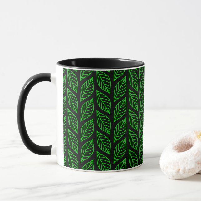Mug Motif Feuille verte (Avec donut)