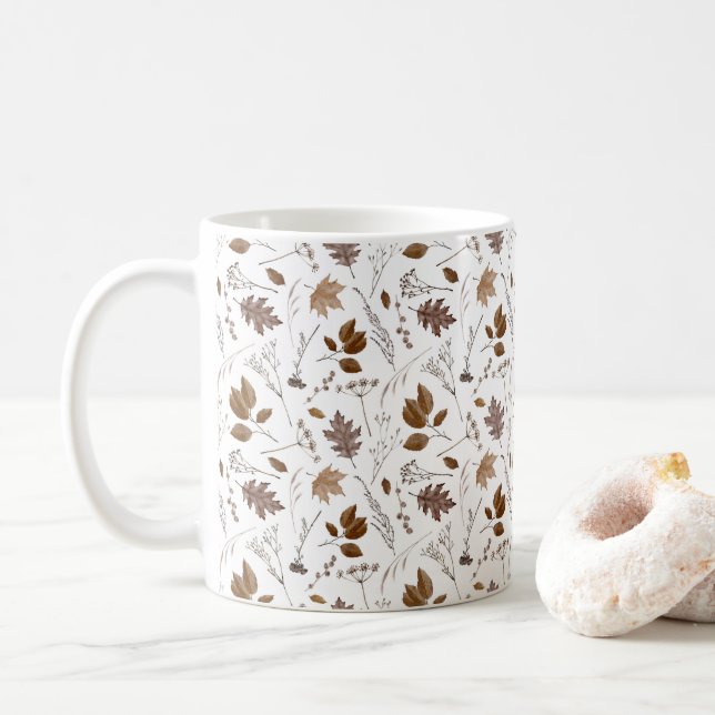 Mug Motif Feuilles d'automne (Avec donut)