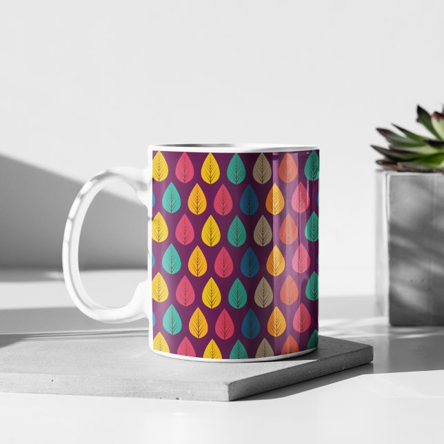 Mug Motif Feuilles d'automne (Leaves mug)