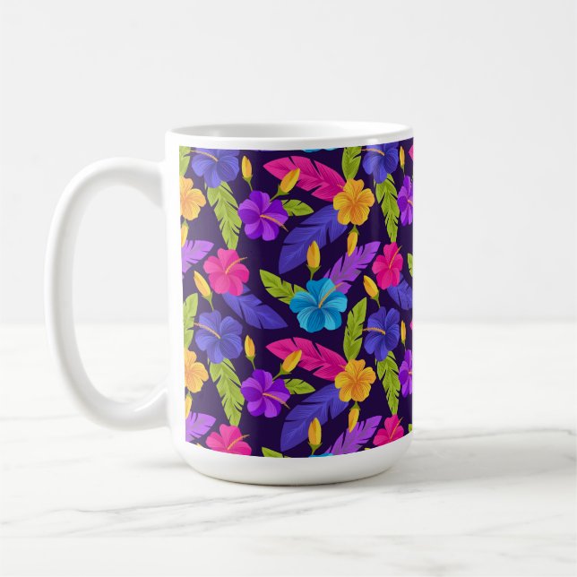 Mug Motif Feuilles et Fleurs Tropicales-23857 (Gauche)