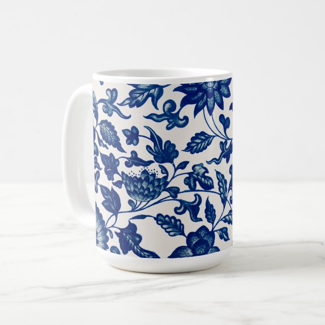 Mug Motif Fleur Bleue (Devant gauche)