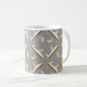 Mug Motif fleur de lis rayé