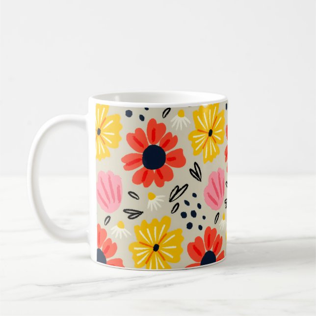 Mug Motif Fleur de Printemps  (Gauche)