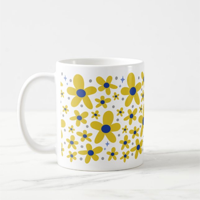 Mug Motif Fleur Jaune et Bleu Faisy (Gauche)