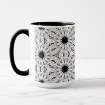 Motif Fleur noir et blanc délicat