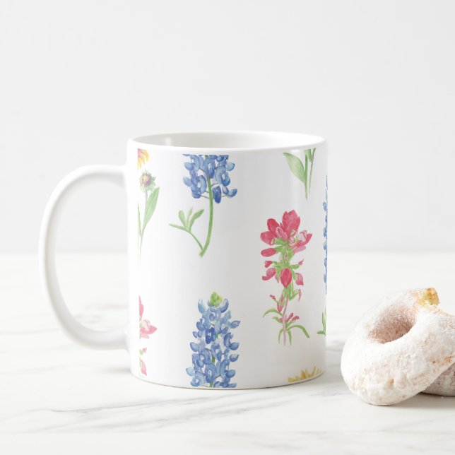 Mug Motif Fleur sauvage du Texas (Avec donut)