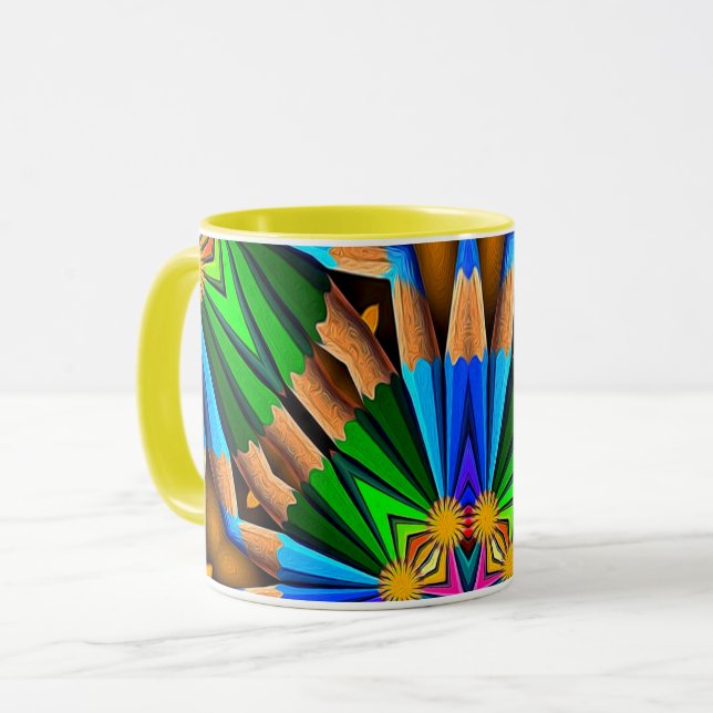 Mug Motif Fleurs Abstraites uniques (Devant gauche)