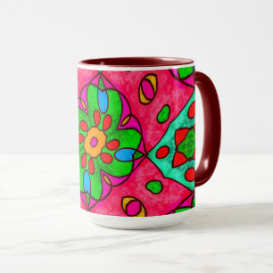Mug Motif Fleurs Abstraites uniques