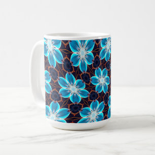 Mug Motif Fleurs bleues Abstraites