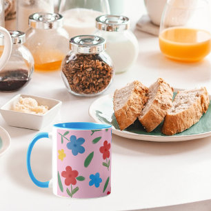 MUG MOTIF FLEURS COLORÉ ET ÉLÉGANT