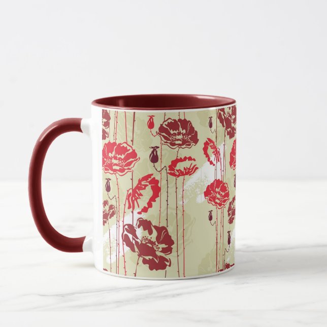 Mug Motif floral 2 d'élégance abstraite (Gauche)