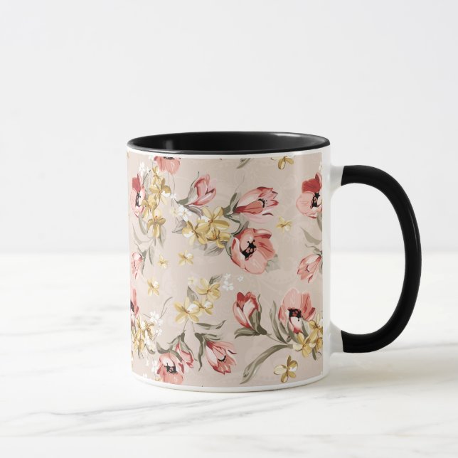 Mug Motif floral 3 d'élégance abstraite (Droite)