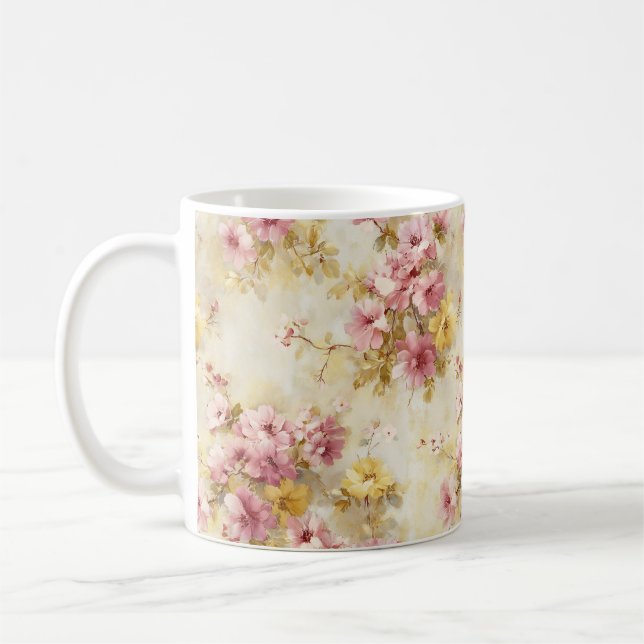 Mug Motif floral à l'aquarelle vintage (Gauche)