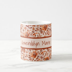 Mug Motif floral abstrait aquarelle couleurs d'automne