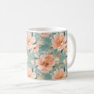 Mug Motif floral abstrait aquarelle vintage