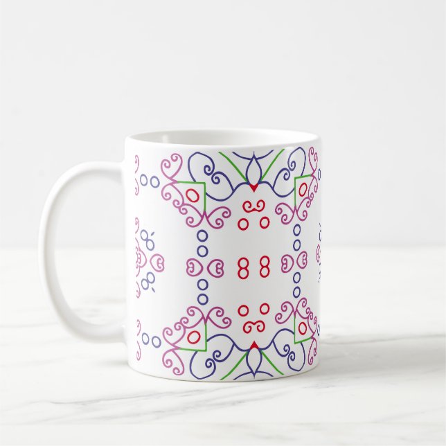 Mug motif floral Abstrait design abstrait, art, maison (Gauche)
