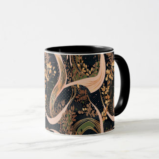 Mug motif floral Abstrait, pois, vignes