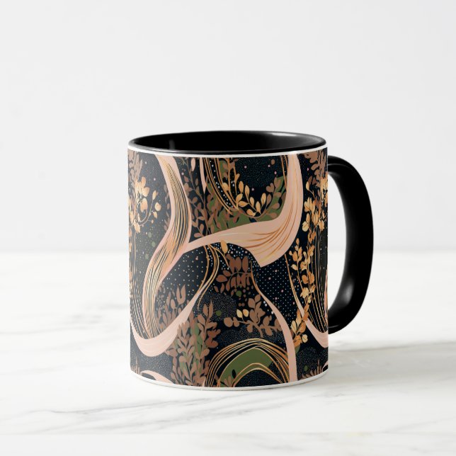 Mug motif floral Abstrait, pois, vignes (Devant droit)