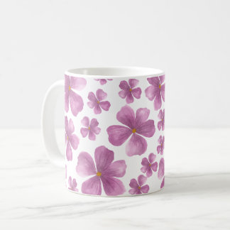 Mug Motif floral aquarelle violet