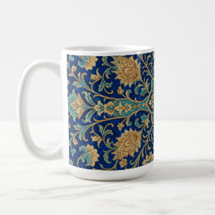 Mug Motif Floral Arabesque Persan Bleu Royal