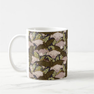 Mug Motif floral Art nouveau vintage avec chauve-souri