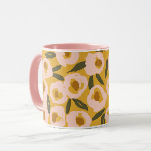Mug Motif floral audacieux à l'encre Botanique dessi