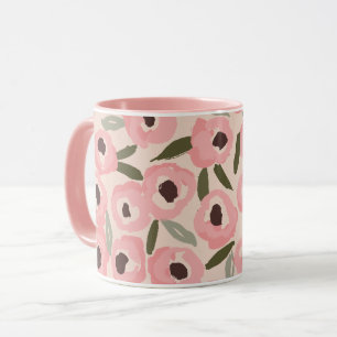 Mug Motif floral audacieux et encré Botanique dessin