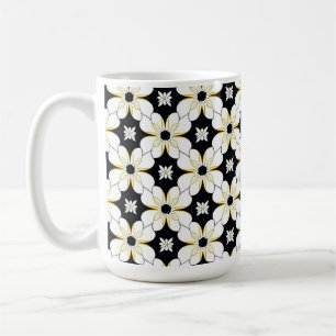 Mug Motif floral avec fleur blanche et jaune