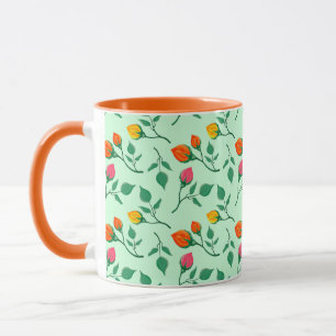 Mug Motif floral avec fleurs roses colorées