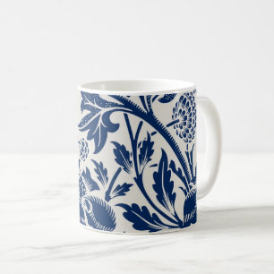 Mug Motif floral bleu complexe sur fond clair