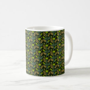 Mug Motif floral bleu et beige sophistiqué
