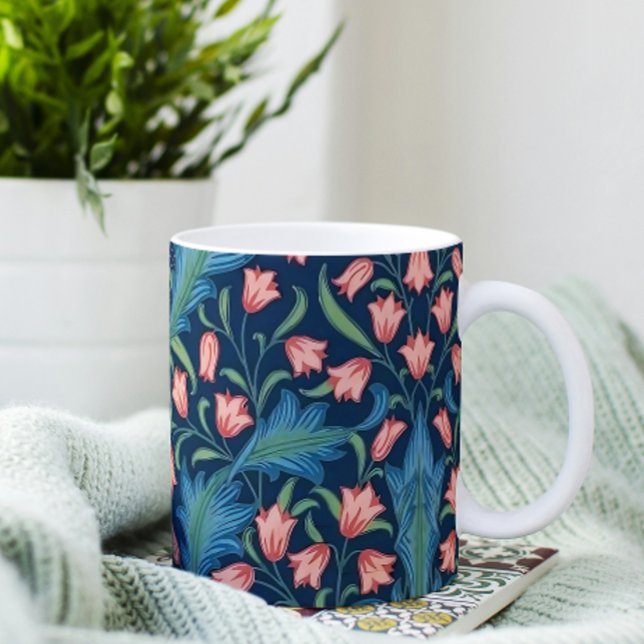 Mug Motif floral bleu vert rose de William Morris (Créateur téléchargé)