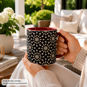 Mug Motif Floral Bohème Rétro Golden Sun