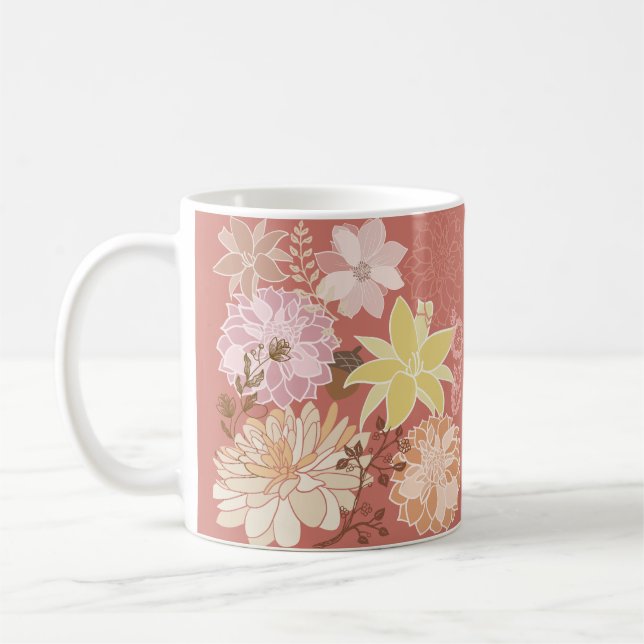 Mug Motif floral bohème rustique (Gauche)
