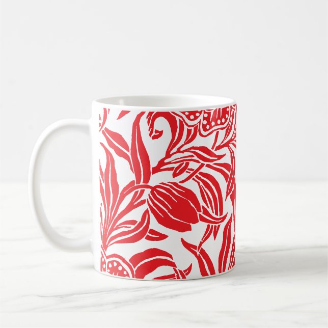 Mug Motif floral botanique vintage Art Nouveau (Gauche)