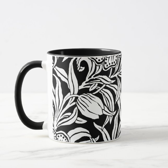 Mug Motif floral botanique vintage Art Nouveau (Gauche)