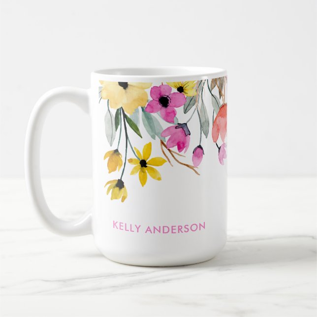 Mug Motif floral chic botanique tendance (Gauche)