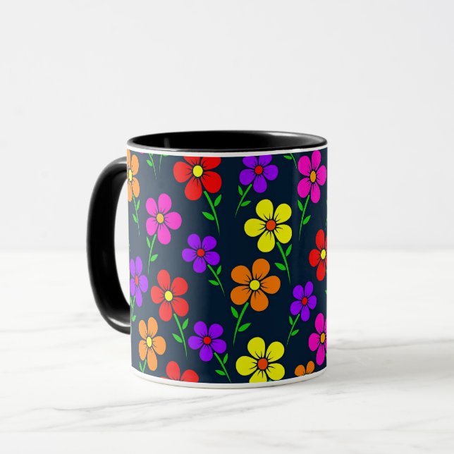 Mug Motif floral coloré (Devant gauche)