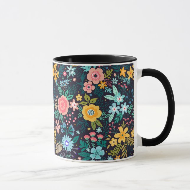 Mug Motif floral coloré mignon (Droite)