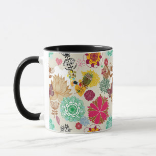 Mug Motif floral dans le rétro style