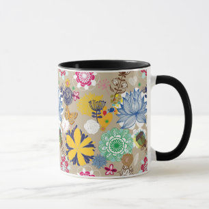 Mug Motif floral dans le rétro style 3