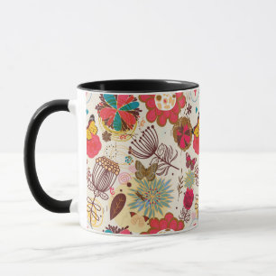 Mug Motif floral dans le rétro style 4