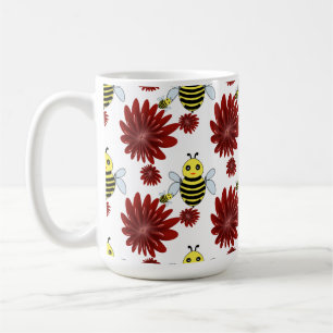Mug Motif floral de abeilles