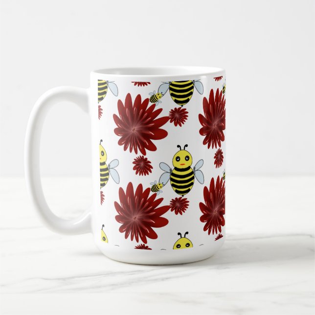 Mug Motif floral de abeilles  (Gauche)