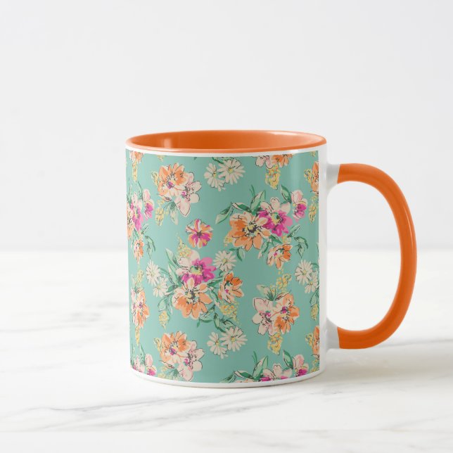 Mug Motif floral de croquis lumineux (Droite)