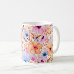 Mug Motif floral de fleurs sauvages aquarelles colorée