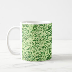 Mug Motif floral de fleurs vertes vintage joli